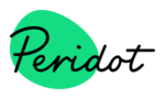 Peridot written in black italics across a green oval